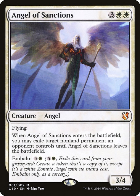 Angel of Sanctions\nCommander: 2019 Edition\nSingle\nMagic The Gathering
