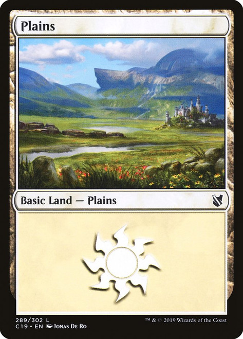 Plains (#289)\nCommander: 2019 Edition\nSingle\nMagic The Gathering