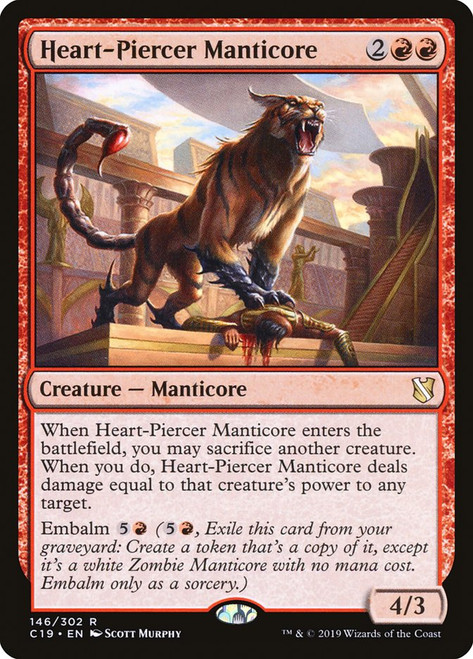 Heart-Piercer Manticore\nCommander: 2019 Edition\nSingle\nMagic The Gathering