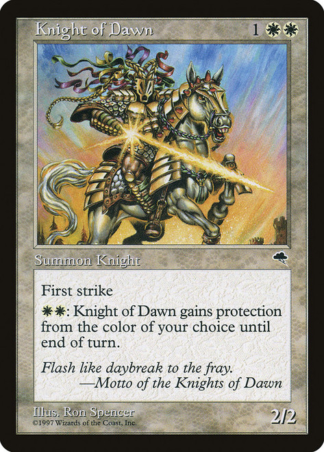 Knight of Dawn\nTempest\nSingle\nMagic The Gathering