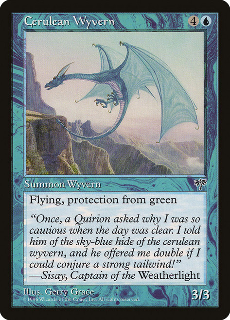 Cerulean Wyvern\nMirage\nSingle\nMagic The Gathering