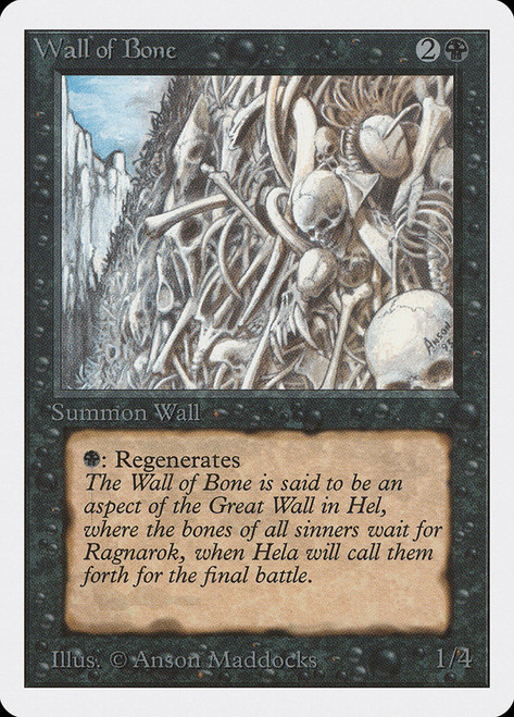Wall of Bone\nUnlimited\nSingle\nMagic The Gathering