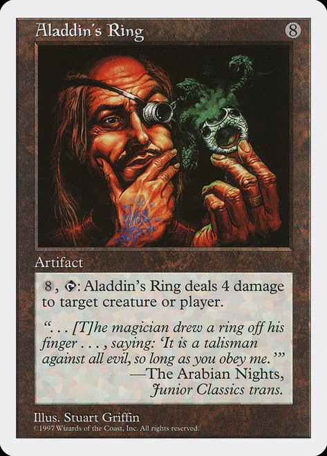 Aladdin's Ring\n5th Edition\nSingle\nMagic The Gathering