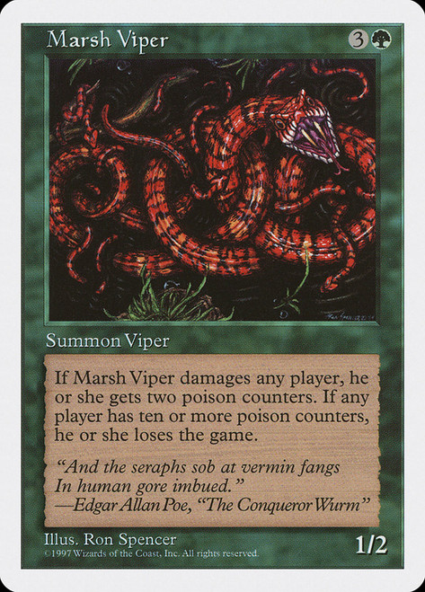 Marsh Viper\n5th Edition\nSingle\nMagic The Gathering