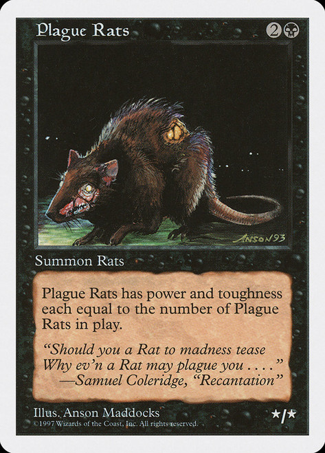 Plague Rats\n5th Edition\nSingle\nMagic The Gathering