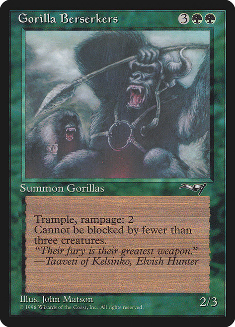 Gorilla Berserkers (Attacking)\nAlliances\nSingle\nMagic The Gathering