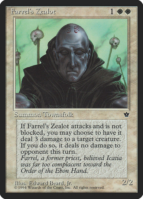 Farrel's Zealot (Edward Beard, Jr.)\nFallen Empires\nSingle\nMagic The Gathering