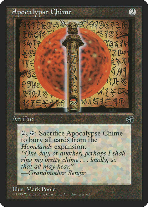 Apocalypse Chime\nHomelands\nSingle\nMagic The Gathering