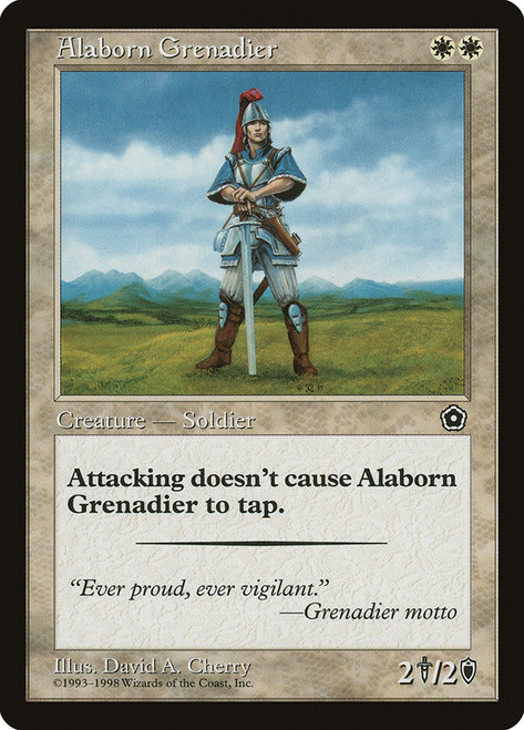Alaborn Grenadier\nPortal: Second Age\nSingle\nMagic The Gathering