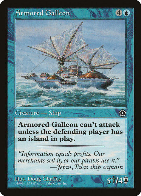 Armored Galleon\nPortal: Second Age\nSingle\nMagic The Gathering