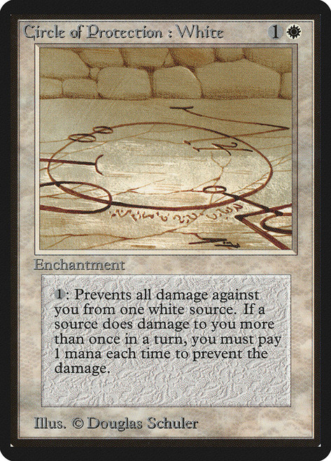 Circle of Protection: White\nBeta\nSingle\nMagic The Gathering