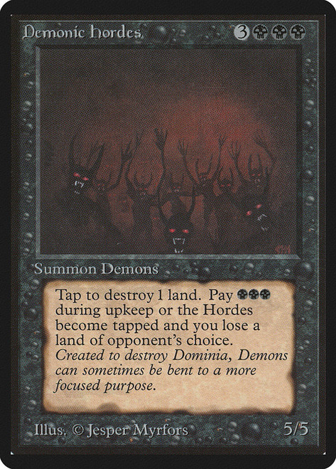 Demonic Hordes\nBeta\nSingle\nMagic The Gathering