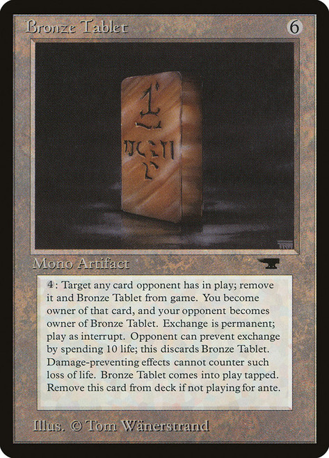 Bronze Tablet\nAntiquities\nSingle\nMagic The Gathering