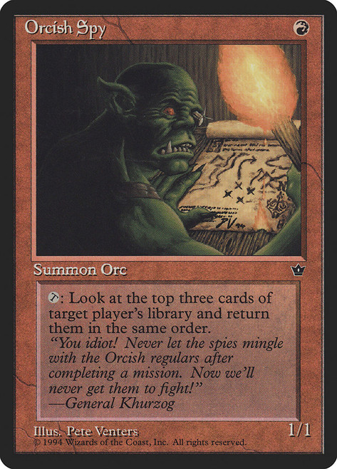 Orcish Spy (Pete Venters)\nFallen Empires\nSingle\nMagic The Gathering