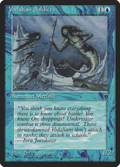 Vodalian Soldiers (Jeff A. Menges)\nFallen Empires\nSingle\nMagic The Gathering