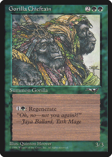 Gorilla Chieftain (Two Gorillas)\nAlliances\nSingle\nMagic The Gathering