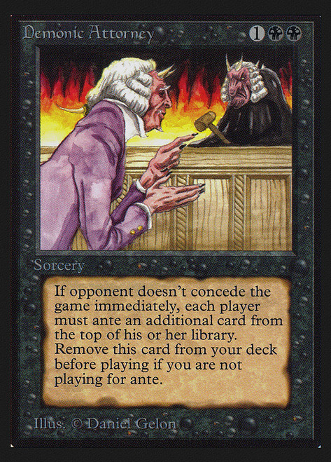 Demonic Attorney (Not Tournament Legal)\nCollectors' Edition\nSingle\nMagic The Gathering