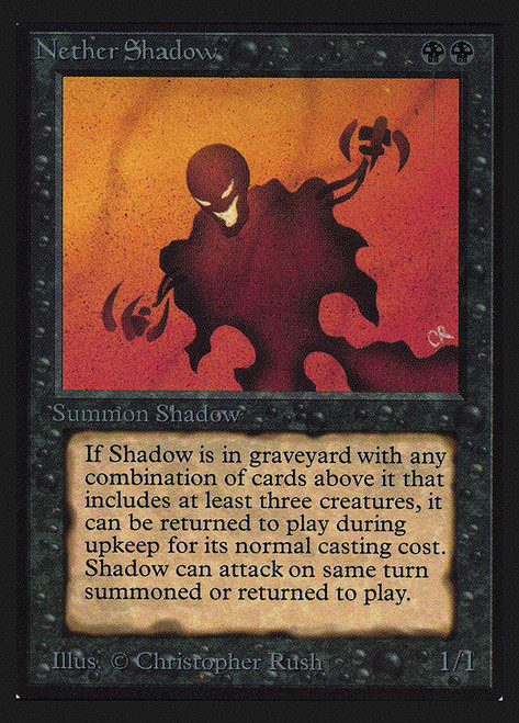 Nether Shadow (Not Tournament Legal)\nInternational Edition\nSingle\nMagic The Gathering