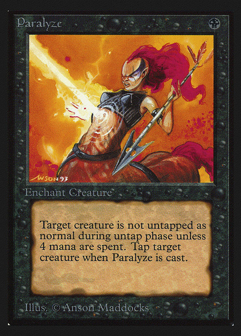 Paralyze (Not Tournament Legal)\nInternational Edition\nSingle\nMagic The Gathering