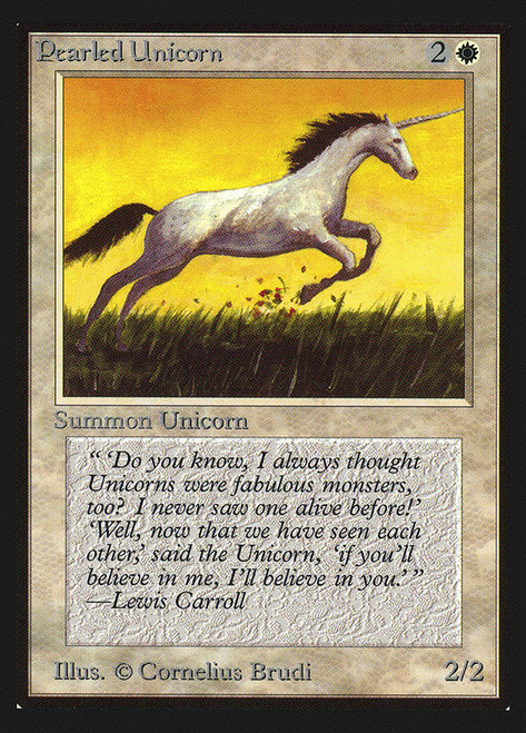 Pearled Unicorn (Not Tournament Legal)\nInternational Edition\nSingle\nMagic The Gathering