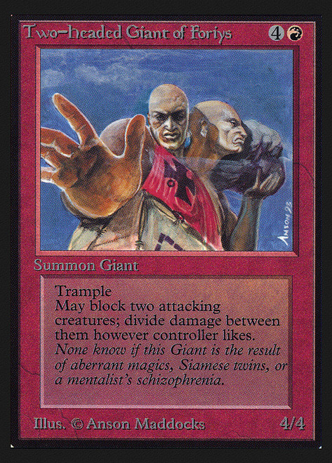 Two-Headed Giant of Foriys (Not Tournament Legal)\nInternational Edition\nSingle\nMagic The Gathering