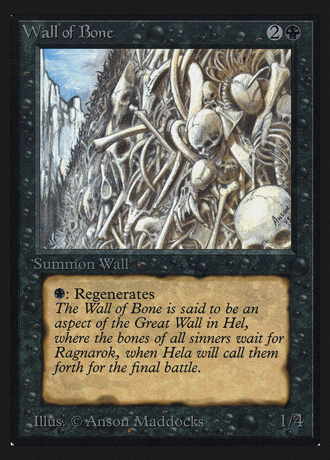 Wall of Bone (Not Tournament Legal)\nInternational Edition\nSingle\nMagic The Gathering