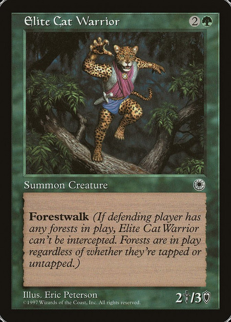 Elite Cat Warrior (No Flavor Text)\nPortal\nSingle\nMagic The Gathering
