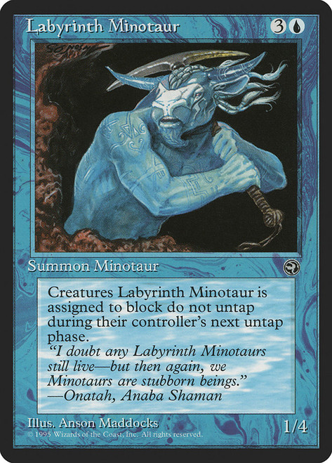 Labyrinth Minotaur (Pick-axe)\nHomelands\nSingle\nMagic The Gathering