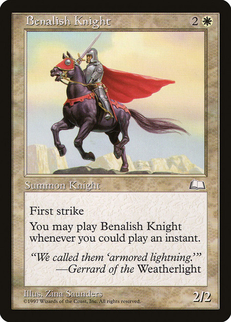 Benalish Knight\nWeatherlight\nSingle\nMagic The Gathering