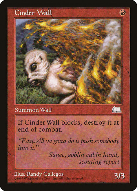 Cinder Wall\nWeatherlight\nSingle\nMagic The Gathering