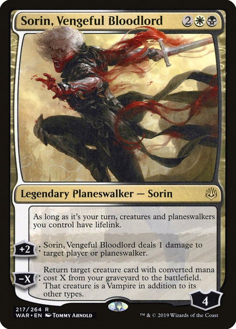 Sorin, Vengeful Bloodlord\nWar of the Spark\nSingle\nMagic The Gathering