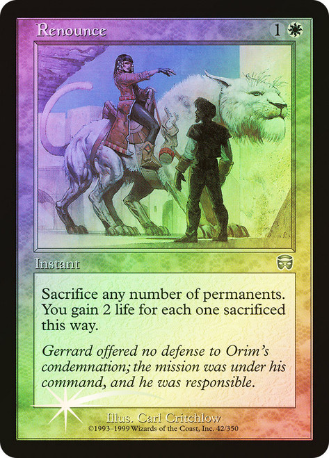 Renounce\nMercadian Masques\nSingle\nMagic The Gathering