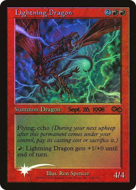 Lightning Dragon (Prerelease) (Urza's Saga) | Promo: Date 