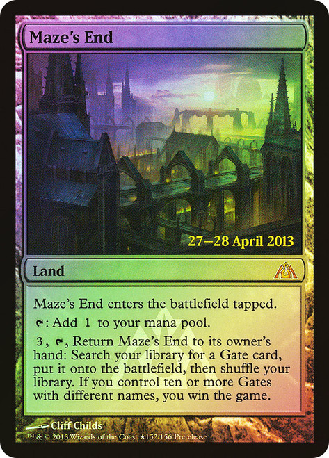 Maze's End (Prerelease) (Dragon's Maze)\nPromo: Date Stamped\nSingle\nMagic The Gathering