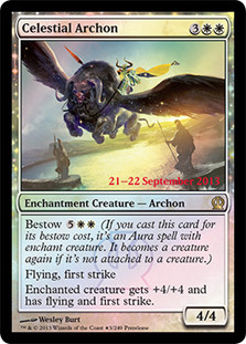 Celestial Archon (Prerelease) (Theros)\nPromo: Date Stamped\nSingle\nMagic The Gathering