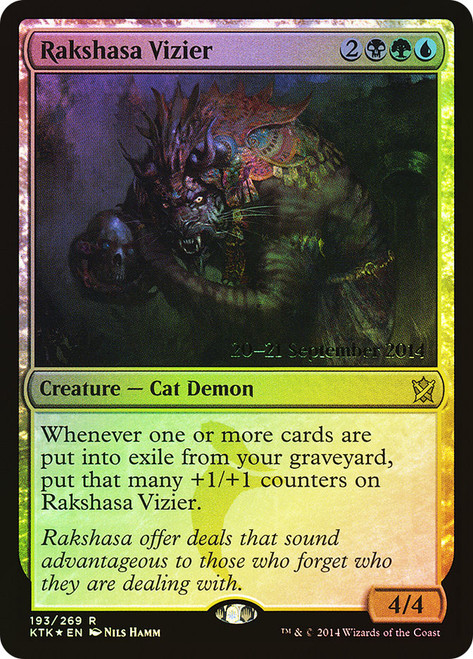 Rakshasa Vizier (Prerelease) (Khans of Tarkir)
Promo
Single
Magic: The Gathering