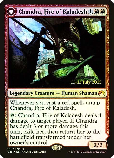 Chandra, Fire of Kaladesh // Chandra, Roaring Flame (Prerelease) (Magic Origins)
Promo
Single
Magic: The Gathering