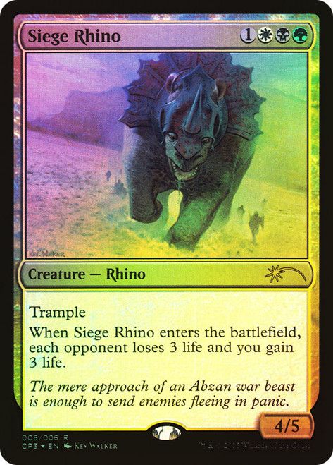 Siege Rhino (Clash Pack)\nPromo: General\nSingle\nMagic The Gathering