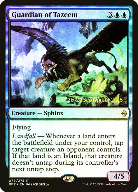 Guardian of Tazeem (Prerelease) (Battle for Zendikar)\nPromo: Date Stamped\nSingle\nMagic The Gathering