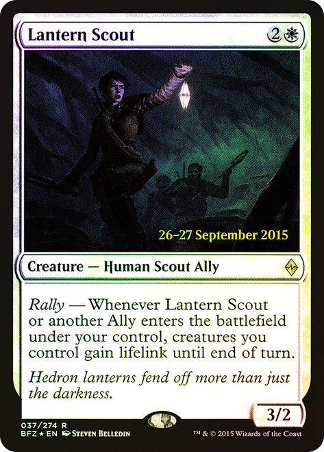 Lantern Scout (Prerelease) (Battle for Zendikar)\nPromo: Date Stamped\nSingle\nMagic The Gathering