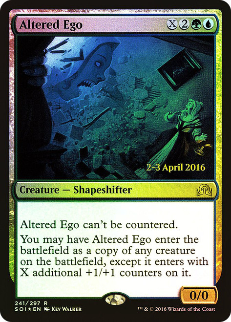 Altered Ego (Prerelease) (Shadows over Innistrad)\nPromo: Date Stamped\nSingle\nMagic The Gathering