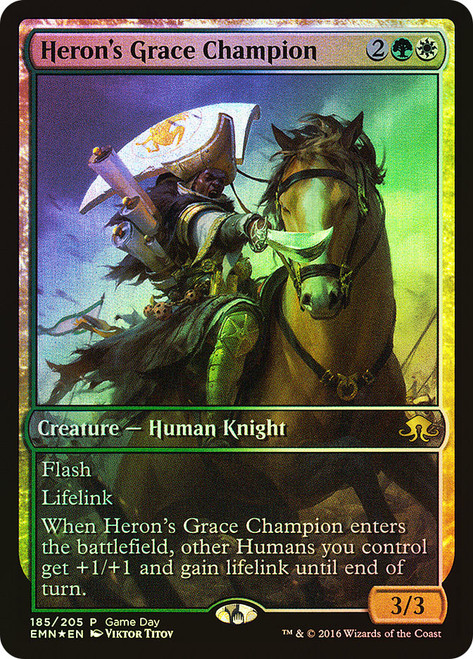Heron's Grace Champion (Game Day) (Full Art)\nPromo: General\nSingle\nMagic The Gathering