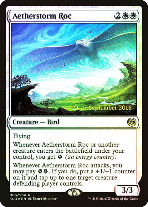 Aetherstorm Roc (Prerelease) (Kaladesh)\nPromo: Date Stamped\nSingle\nMagic The Gathering
