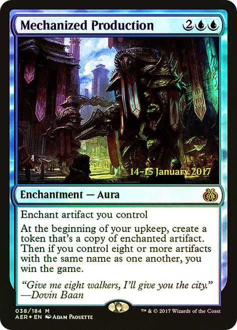 Mechanized Production (Prerelease) (Aether Revolt)\nPromo: Date Stamped\nSingle\nMagic The Gathering