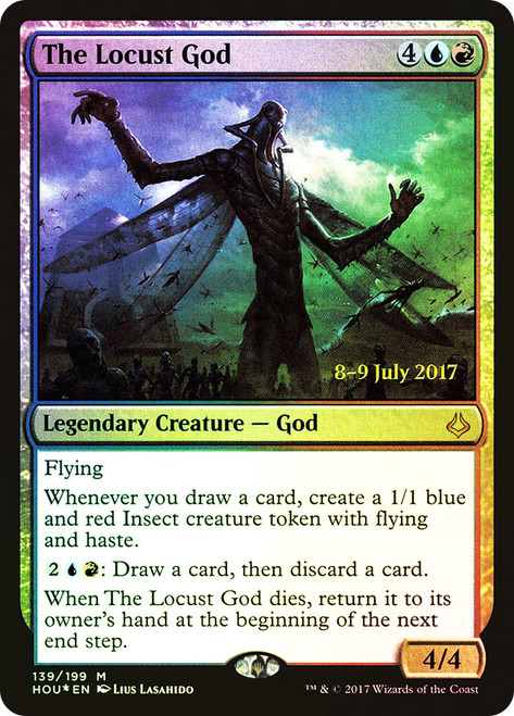 The Locust God (Prerelease) (Hour of Devastation)\nPromo: Date Stamped\nSingle\nMagic The Gathering