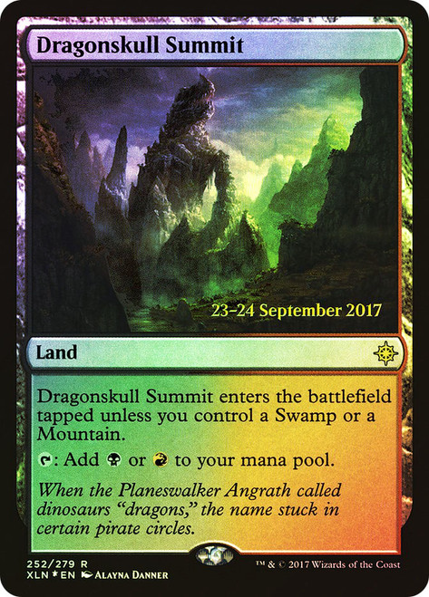 Dragonskull Summit (Prerelease) (Ixalan)\nPromo: Date Stamped\nSingle\nMagic The Gathering