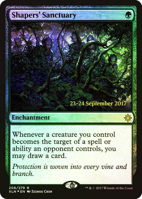 Shapers' Sanctuary (Prerelease) (Ixalan)\nPromo: Date Stamped\nSingle\nMagic The Gathering
