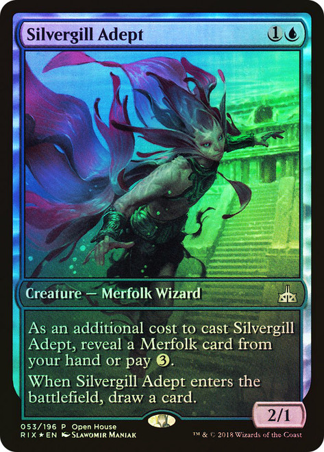 Silvergill Adept (Open House) (Full Art)\nPromo: General\nSingle\nMagic The Gathering