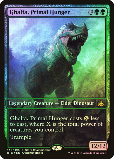 Ghalta, Primal Hunger (Store Championship) (Full Art)\nPromo: General\nSingle\nMagic The Gathering