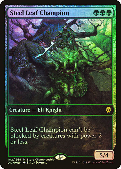 Steel Leaf Champion (Store Championship) (Full Art)\nPromo: General\nSingle\nMagic The Gathering